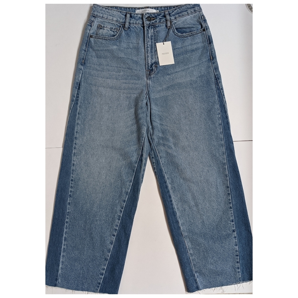 Hidden Nori Wide Cropped Wise Leg High Waist Jeans Size 27